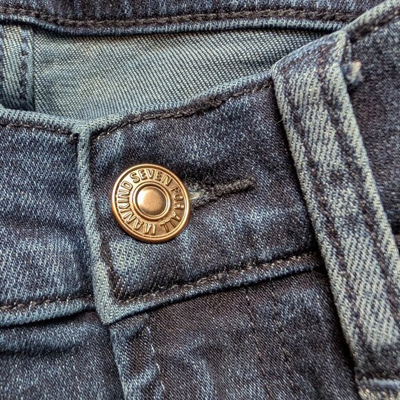 7 For All Mankind High Waist Ankle Gwenevere Skinny Jeans Dark Blue Size 25 - Picture 6 of 8
